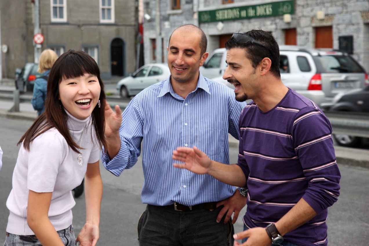 étudiants à l'école d'anglais de Galway en Irlande