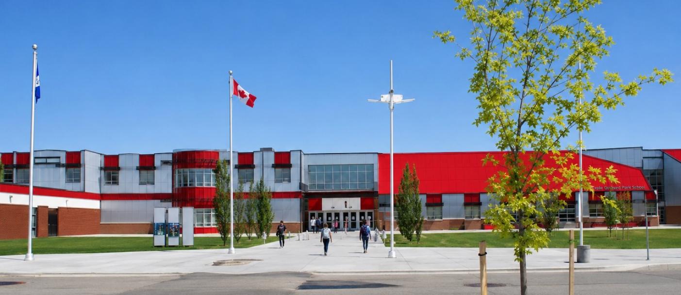 Vue de Red Deer et de l’Alberta pour un programme High School Canada